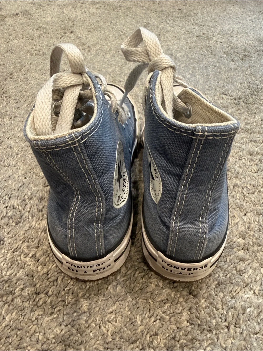 Converse | Kids High-Top Canvas Sneakers in Slate Blue and White